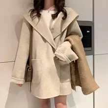 極上の柔らかさ 羊毛100% ダブルフェイスフード付きコート【秋冬用・レディース】