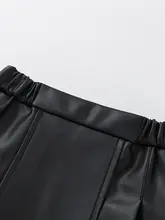 女児用 フェイクレザー ノースリーブプリーツスカート【春秋用・かわいいデザイン】（セットアップ対応）