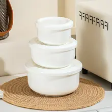 純白の骨瓷製ふた付きボウル【家庭用・蒸し卵・ラーメン用・中華スタイル】