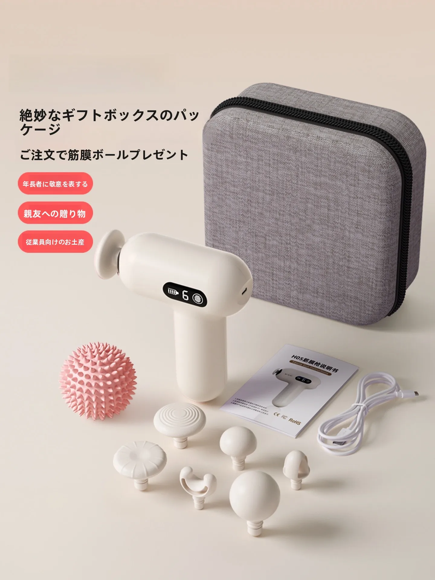 yottoy ミニ筋膜ガン 6ヘッドモデル：多機能で全身に適用可能なプロ仕様マッサージ器