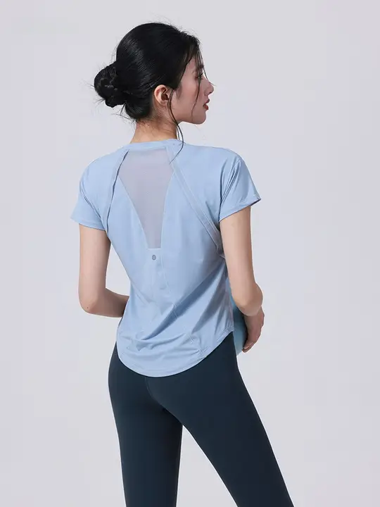 annerun 女性用涼感フィットネスTシャツ【速乾・ショートスリーブ・トレーニング・ヨガ・ランニング用】
