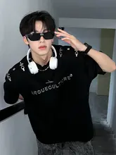 デザイン性のあるメタル風男子用Tシャツ【夏用・短袖・ストリートスタイル】