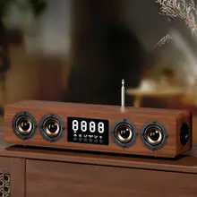 木製レトロBluetoothスピーカー【デスクトップラジオ一体型・重低音対応】