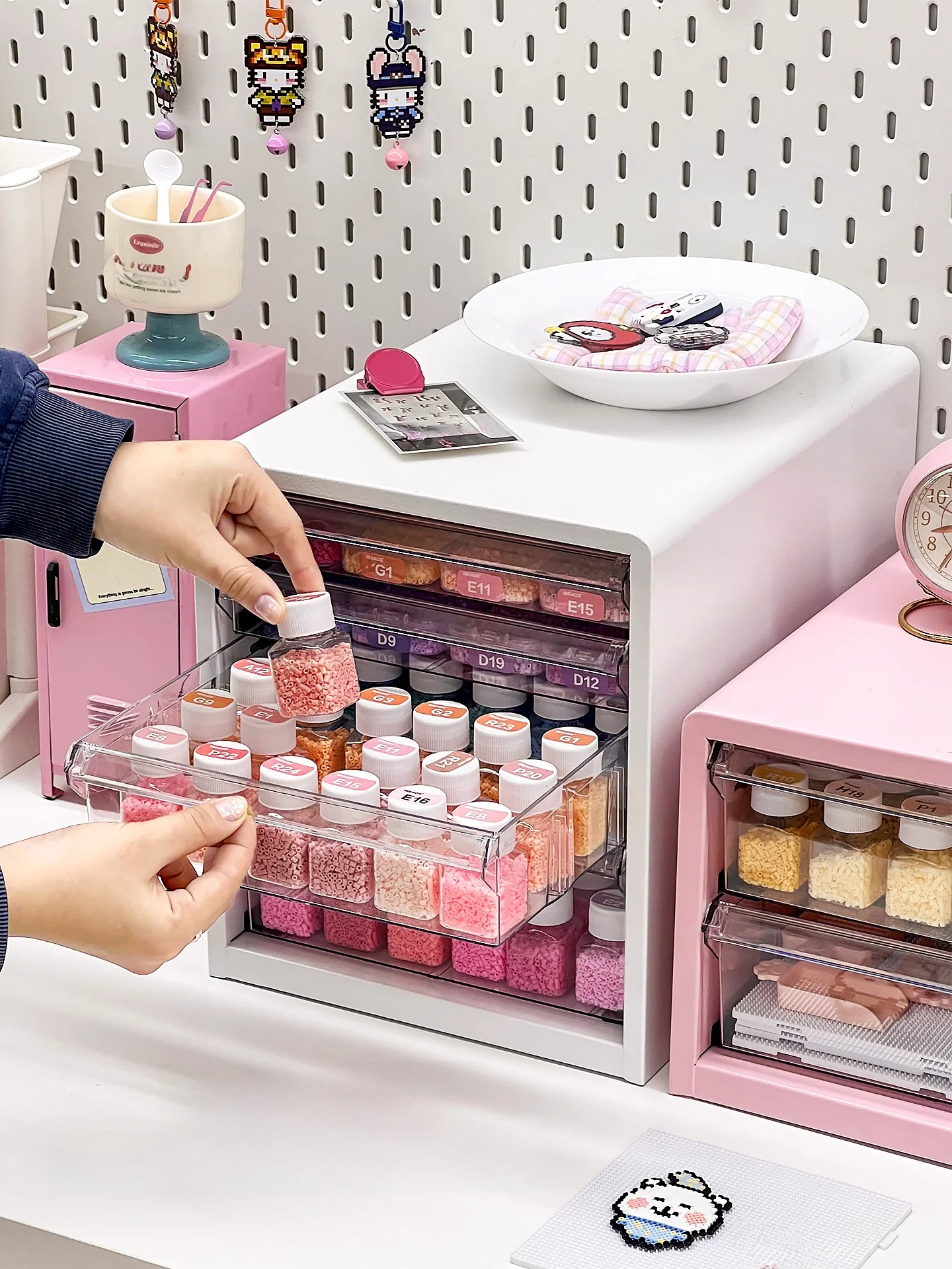 大容量ピンビーズ収納ボックス：ハンドメイド副業で販売しやすい実用性のある手作り雑貨