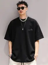 キャンプ柄プリントのコットン半袖Tシャツ【メンズ・ゆったりサイズ】