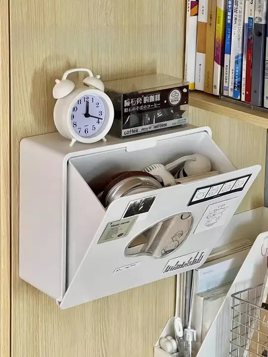 学生用デスクの壁掛け収納ボックス【スペース効率化・デスク下活用】