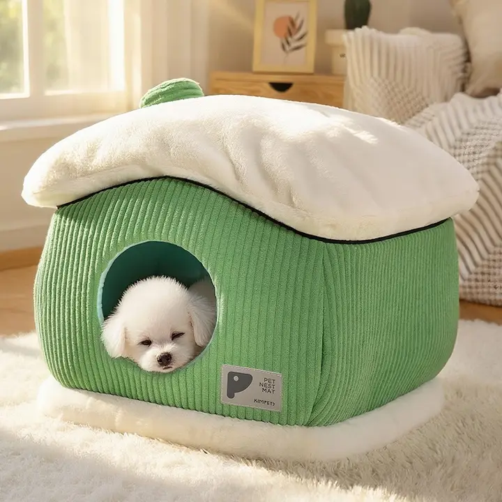 冬用ペットベッド【暖かいクローズドデザイン・中小型犬用・洗濯可】
