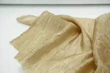 デザイン性のある光沢のある半透明シャンパンゴールドの不規則なテクスチャーのシフォン生地【DIY用】