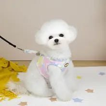 カラフルデニム製ペットハーネス【小型犬用・春夏対応・リード付き】