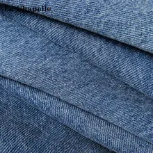 サイドスリットデニムハイウエストAラインスカート【ブルー・ヴィンテージ風】（セットアップ対応）