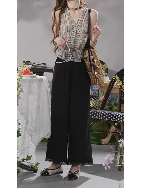 感あふれる九分丈ワイドパンツ【春夏用・あ ankle丈・ゆったりシルエット】