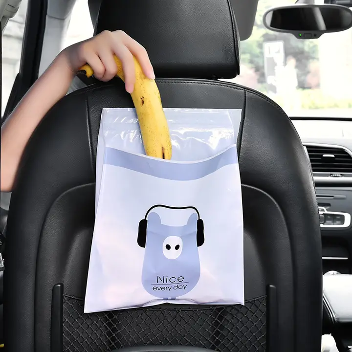 車用ゴミ袋付き粘着式ゴミ箱【前座用・清掃用・インテリア用品】