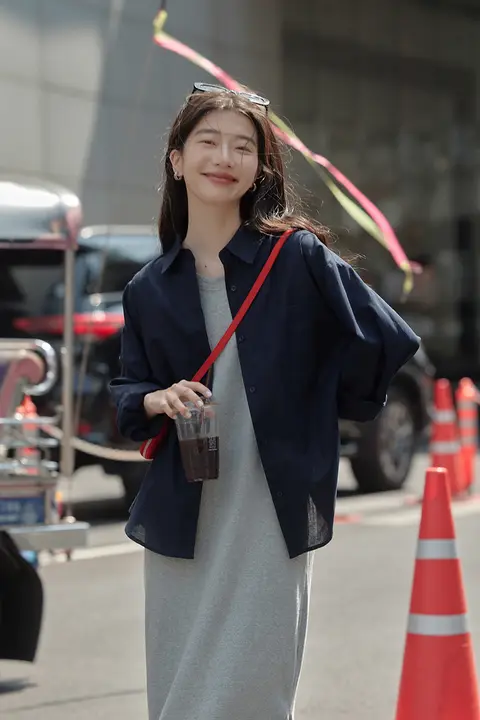 デザイン性のある長袖シャツジャケット【シンプル・春用・ゆったりシルエット・韓国風】
