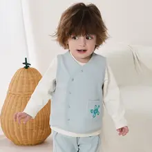 ベスト キッズ ボーイズ ガールズ くま柄 アウター 重ね着 ベビー 春 秋