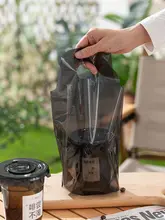 使い捨てコーヒーカップ ブラック【500ml・蓋付き・透明・加厚デザイン】