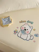 カートゥーンデザインの刺繍ベッドカバー【涼感・防塵・汚れ防止】（セットアップ対応）
