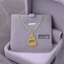 925純銀ネックレス【スカラデザイン・金のひょうたん・女性用・気品のある鎖骨チェーン】