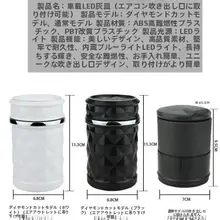 車用 灰皿【クリエイティブデザイン・蓋付き・LEDライト・エアコン吹き出し口取り付け】
