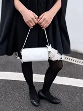 春夏オリジナルデザインのフリンジアクセサリー ペンシルケース付きトートバッグ【女性用・サクラピンク・ショルダーバッグ】