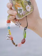 おしゃれな花田デザインの携帯ストラップ【多機能・磁気吸着・チェーンアクセサリー】