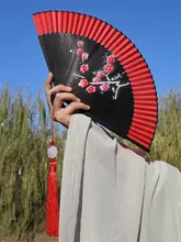古風 二面折り扇【舞踊用・軽量・持ち運び便利・フリンジ付き】