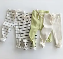 韓国風 ベビー用カラフルなリブパンツ【男女兼用・ストレッチ素材・春秋用】（セットアップ対応）