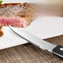 木柄の牛ステーキ用ナイフフォークセット【家庭用・3点セット・西洋料理用】