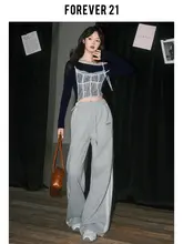 レース切替長袖Tシャツ【ダークブルー・肩出しデザイン・スリムフィット】（セットアップ対応）