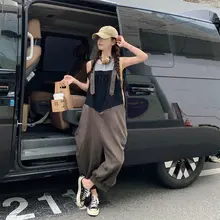 夏用 カラーブロックデザインのサロペット【女性用・高級感あるスタイル】（セットアップ対応）