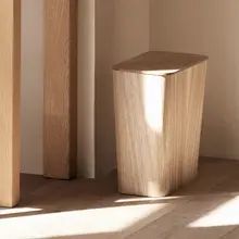 ゴミ箱 大型リビングトイレ用 木製 シンプル 蓋付き