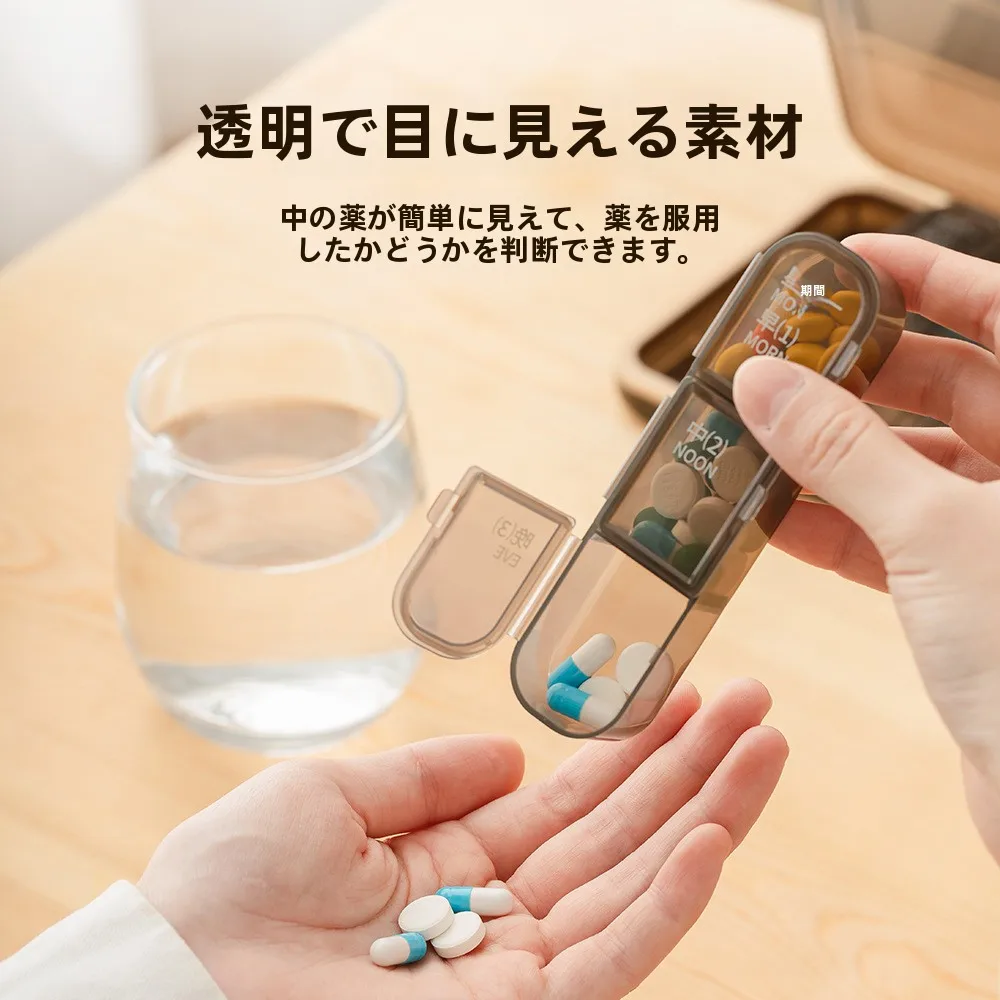 大容量薬剤分装ケース：7日間服用リマインダー付きで高齢者向け薬管理を実現