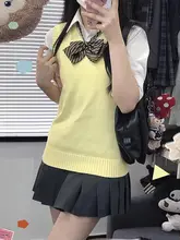 鬼鬼家 JK制服 ニットベスト【無地・プルオーバー・学院スタイル】