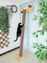 Wakupet 猫用爬架【天然木製・スクラッチポール付き・キャットタワー】