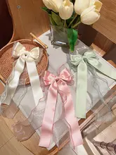 子供用 大きなリボンヘアアクセサリー【馬尾用・おしゃれ・飾り付き】