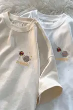 コットン製 半袖Tシャツ【ユニセックス・星柄プリント・夏用】