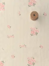 ピンクストライプ花柄プリントコットン生地【DIY用・シャツ・ワンピース・ロリータ長裙・和服対応】