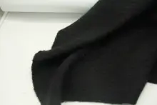 極上の柔らかさのブラックファー感ニット素材【カーディガン用・ウール布】