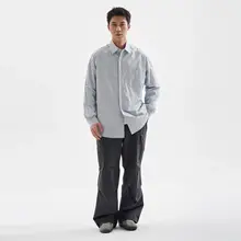 長綿素材のカジュアルシャツ【通勤・レトロ・フィット】