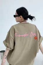 刺繍入り コットン製 短袖Tシャツ【夏用・女性向け・カジュアルデザイン】