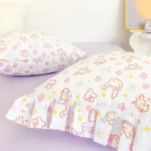 クッションカバー ピクセルうさぎ柄 フリル ヴィンテージ スイート 寝室 インテリア