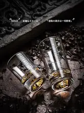高級二両白酒グラス【ガラス製・メモリ付き・焼酎・黄酒用】