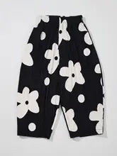 秋冬用 ベロアフラワードット柄ワイドパンツ【フィット・  女性用】