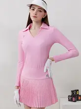 春秋季用 ゴルフレディース長袖ワンピース【スポーツウェア・ストレッチ・テニス対応】（セットアップ対応）