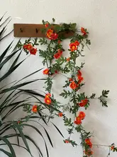 造花 カモミール ツタ フェイクグリーン 壁掛け ウォールデコ アーチ 吊り下げ エアコン配管カバー インテリア