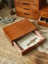 デスクトップ引き出し式3段収納小型キャビネット【木製化粧品収納ボックス・ディスプレイスタンド】