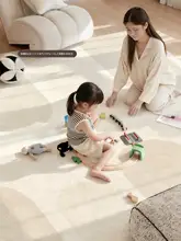 クリーム風 デザイン洗えるラグ【防水・防汚・リビング用・ベッドサイド用】