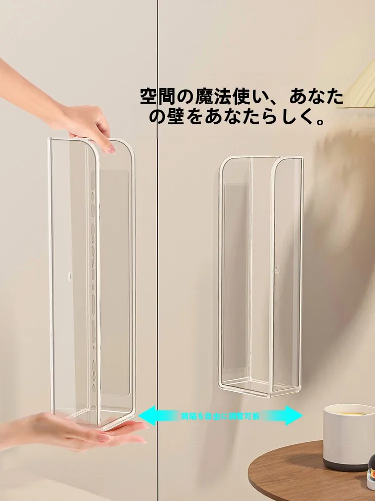 壁掛け雑誌ラックN-138：透明アクリルでシンプルな展示を実現