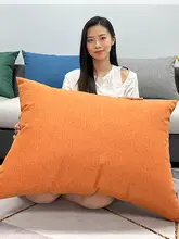 リネン製 ソファ用クッションカバー【大きめサイズ・長方形・リビング用】（セットアップ対応）