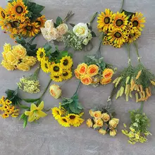 北欧風のイエロー系造花【リビング用・デスク装飾・写真撮影用】
