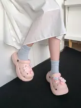 細ストライプの厚底サンダル【海辺リゾート・夏用・女性用・ピンク・通気性】